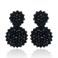 Sun Flower Drop Earrings Black