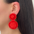 Sun Flower Drop Earrings Cherry