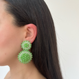 Sun Flower Drop Earrings Pistachio