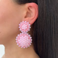 Sun Flower Drop Earrings Rose