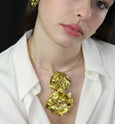 Gold Camellia Choker Necklace