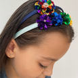 Blossom Headband Rainbow Navy