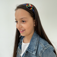 Blossom Headband Rainbow Navy