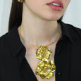 Gold Camellia Choker Necklace