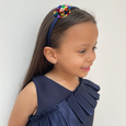 Blossom Headband Rainbow Navy