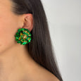 Emerald Green Blossom Studs Emerald Two Tone