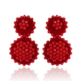 Sun Flower Drop Earrings Cherry