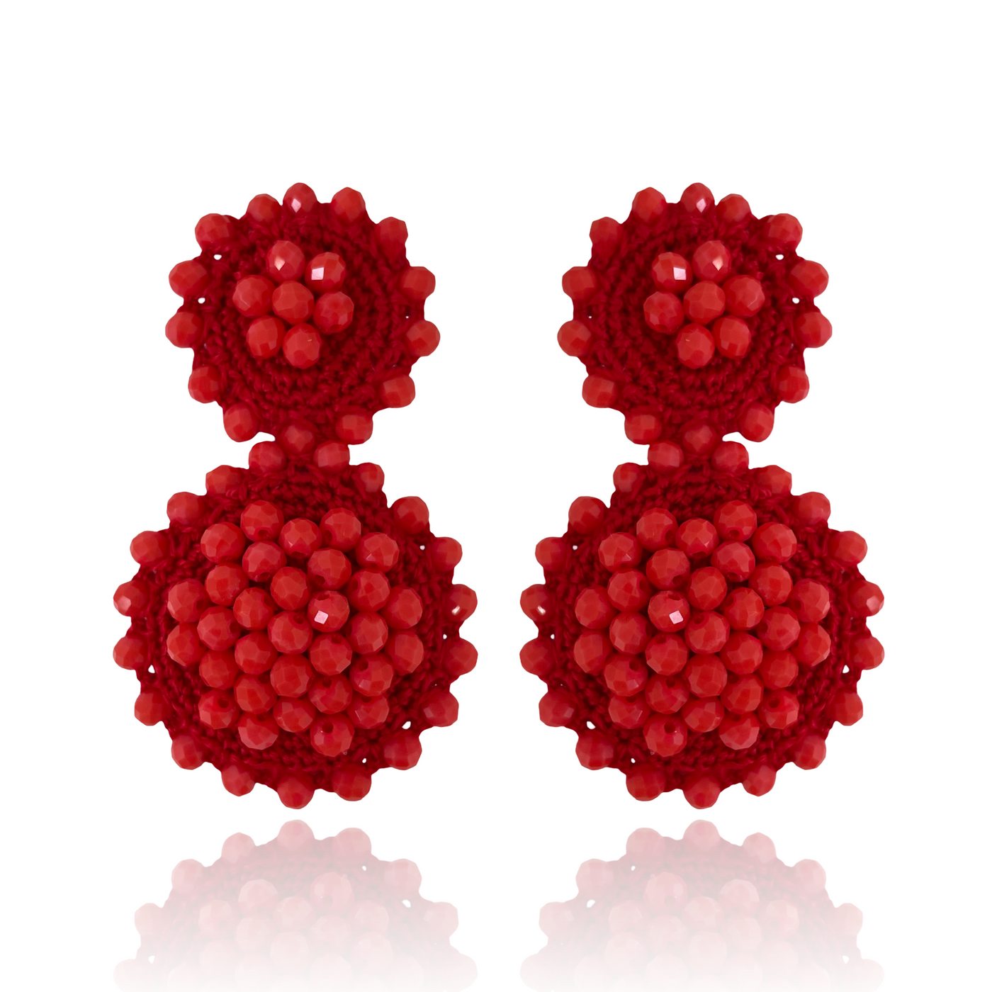 Sun Flower Drop Earrings Cherry