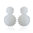 Sun Flower Drop Earrings White