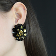 Black Blossom Studs Black Two Tone