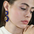 Dark Blue/Gold Flower Drops