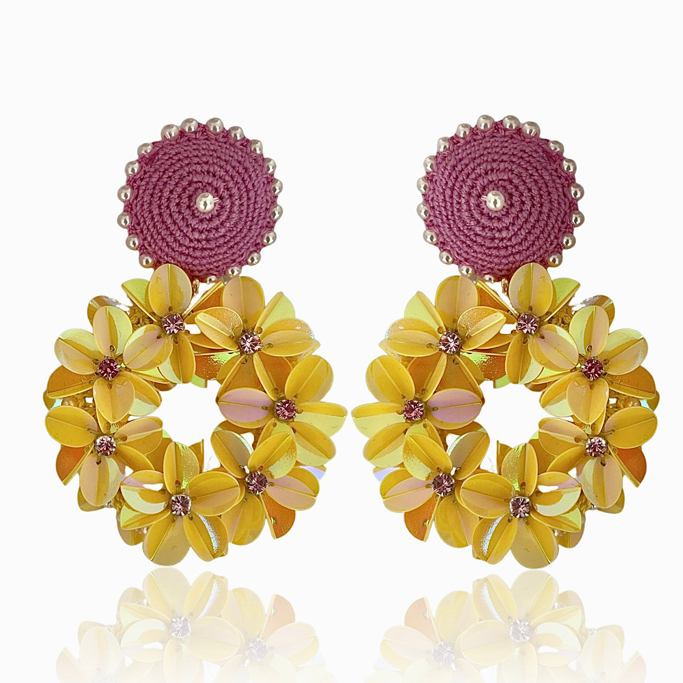 Yellow Petite Yasmine Hoop Earrings