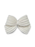 Crocheted Bow Hair Clip White
