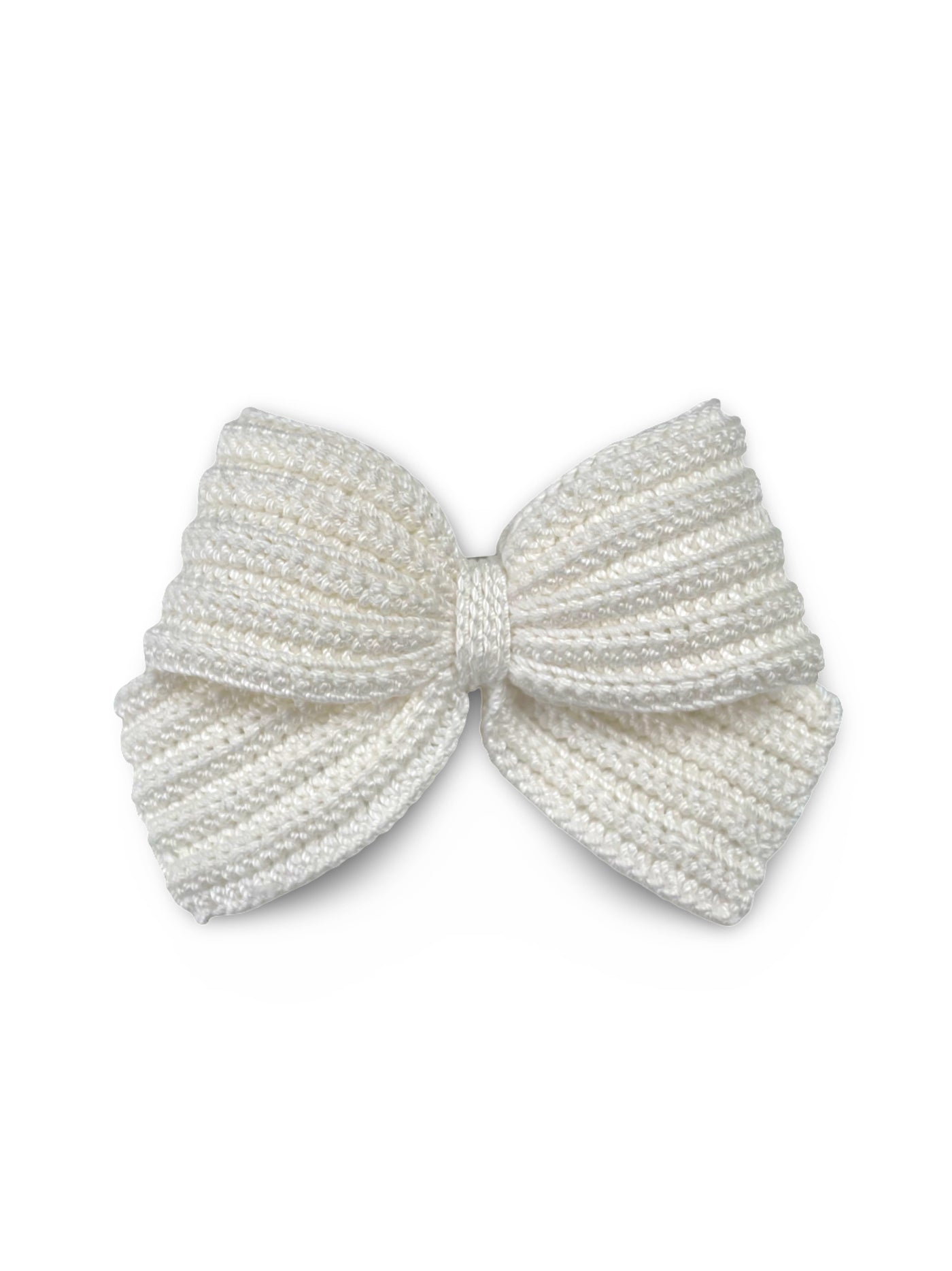 Crocheted Bow Hair Clip White