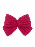 Crocheted Bow Hair Clip Fuchsia