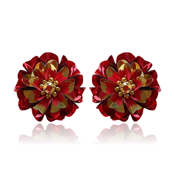 Red Blossom Studs Red Two Tone