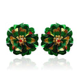 Emerald Green Blossom Studs Emerald Two Tone