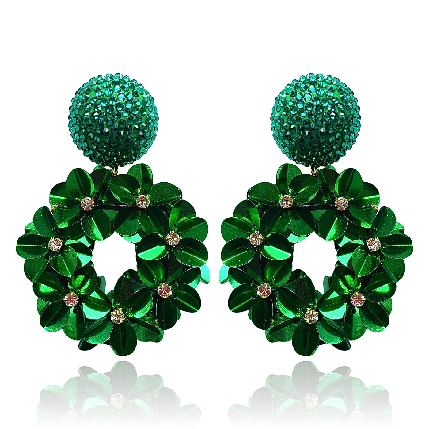 Emerald Green Petite Yasmine Hoops Earrings