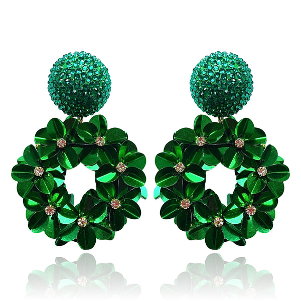 Emerald Green Petite Yasmine Hoops Earrings