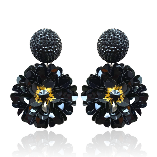 Black Dahlia Earrings