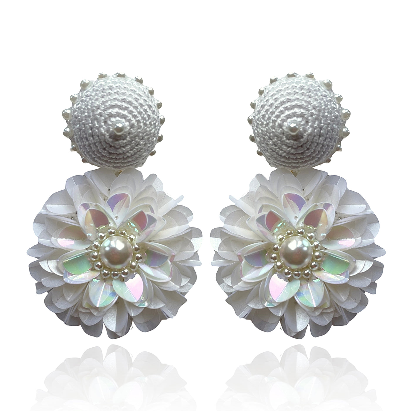 Snow White Dahlia Earrings