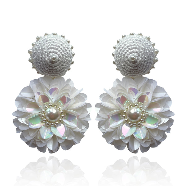 Snow White Dahlia Earrings