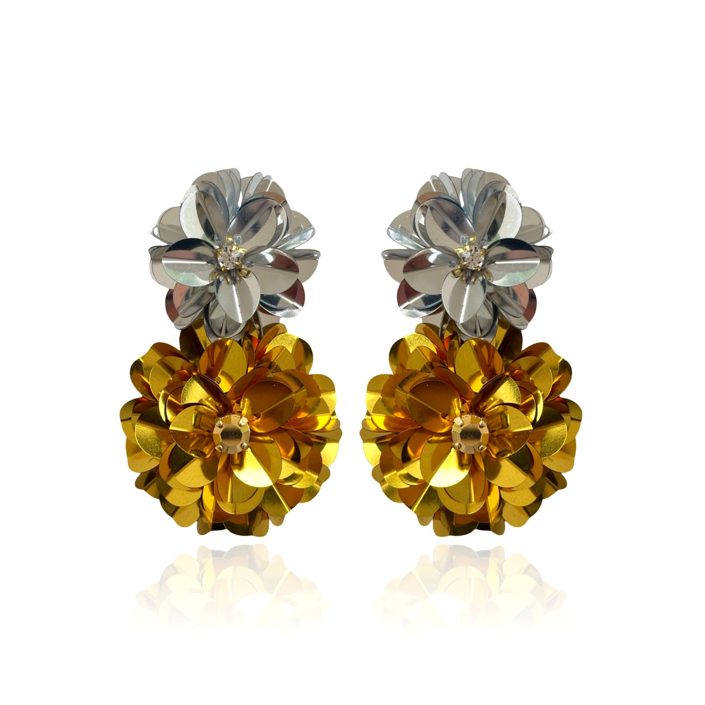 Metallic Blossom Drops Silver & Gold