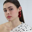 Blossom Drop Earrings Red