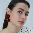Blossom Drop Earrings Red