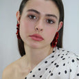 Blossom Drop Earrings Red