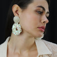 Cream Petite Yasmine Hoop Earrings Shell