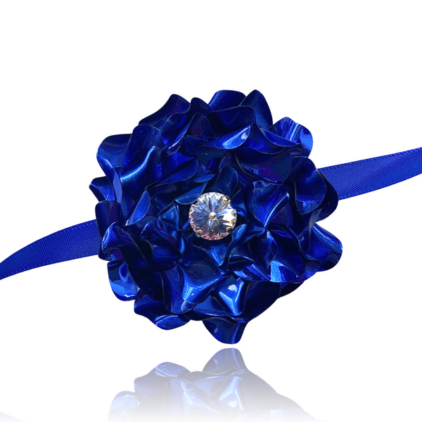Dark Blue Camellia Choker Sapphire