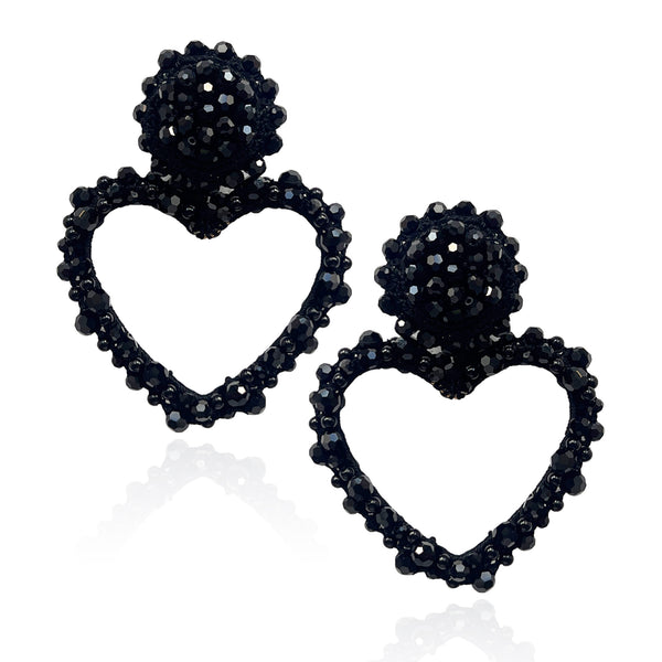 Black Queen of Heart Earrings