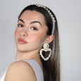 Cream Pearl Queen of Heart Earrings
