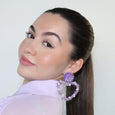 Lilac Queen of Heart Earrings