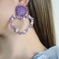 Lilac Queen of Heart Earrings
