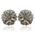 Silver Blossom Studs Satin Silver