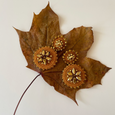 Gold Flower Drop Tan