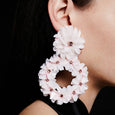 Pink and White Blush Yasmine Hoops