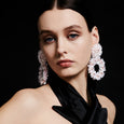 Pink and White Blush Yasmine Hoops