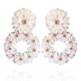 Pink and White Blush Yasmine Hoops