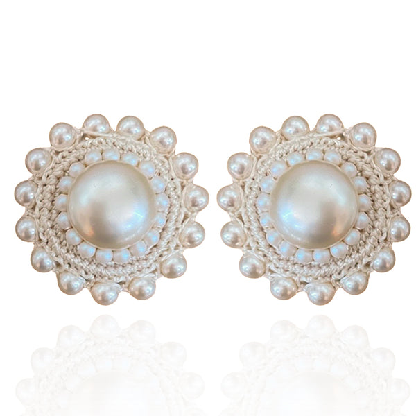 Cream Rose Pearl Studs