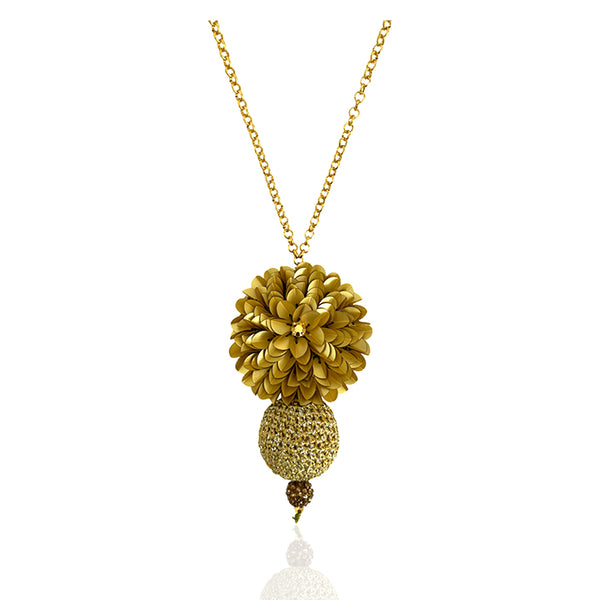 Gold Dahlia Bon Bon Lariat
