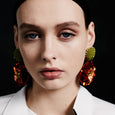 Orange Dahlia Earrings