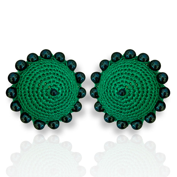Emerald Green Dome Studs