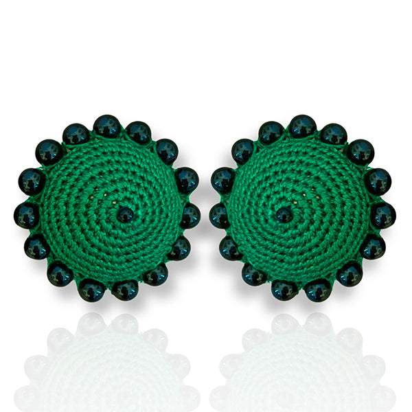 Emerald Green Dome Studs