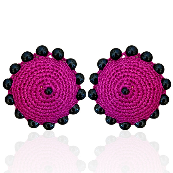 Fuchsia Pink Dome Studs