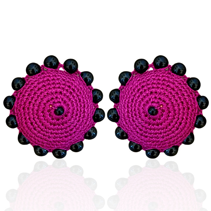 Fuchsia Pink Dome Studs