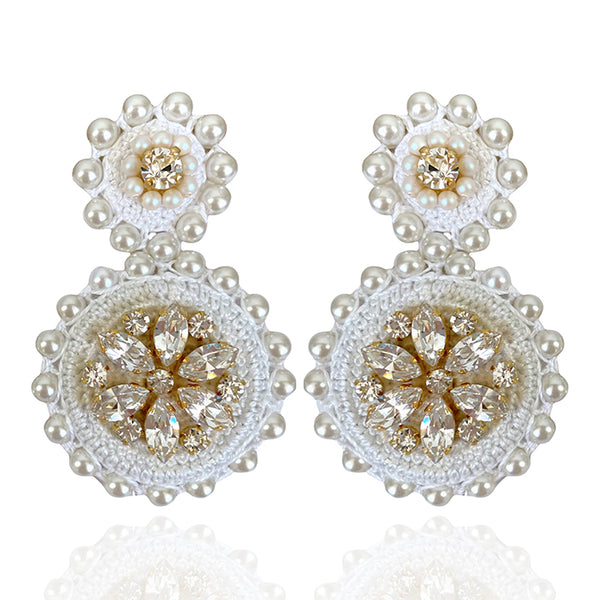 White Flower Drop Crystal