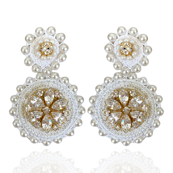 White Flower Drop Crystal